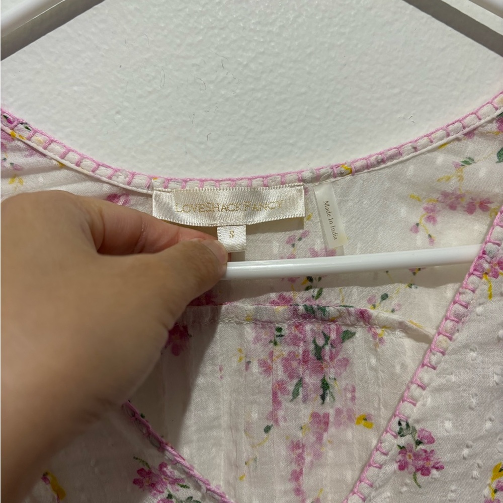 LoveShackFancy Size Small Button Down Blouse - image 2